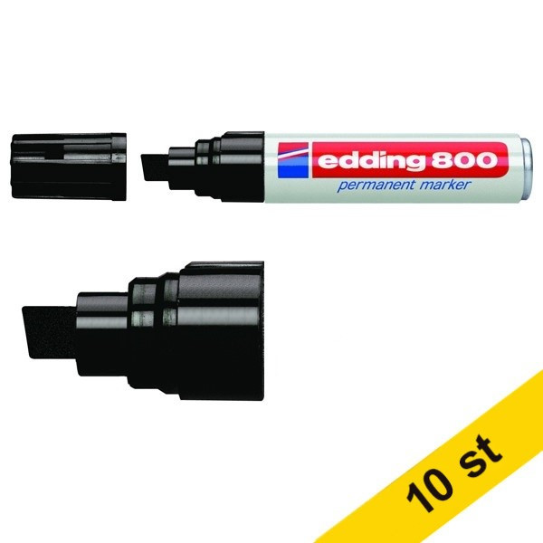 Märkpenna permanent 4.0mm - 12.0mm | Edding 800 | svart | 10st 239435 - 1