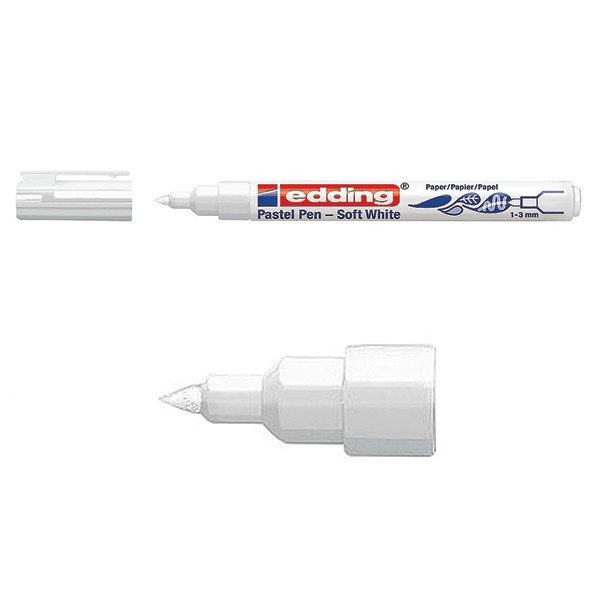 Edding Pastellpenna 1.0mm - 3.0mm | Edding 1500 | halvtransparent | vit 1500049 239343 - 1