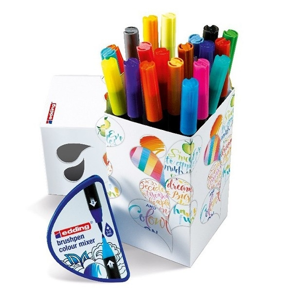 Edding Penselpennor set | Edding Colour Happy Box | sorterade färger | 20st 4-CH201 239346 - 1