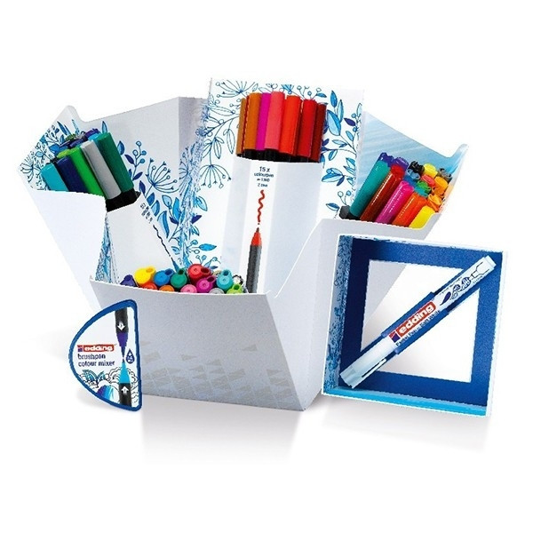 Edding Penselpennor set | Edding Colour Happy Box | sorterade färger/pennor | 70st 4-CH691 239347 - 1