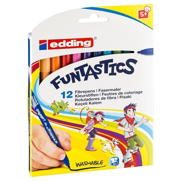 Edding Tuschpennor | Edding 15 Funtastic | sorterade färger | 12st 4-15-12 239344 - 1