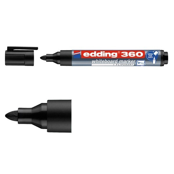 Edding Whiteboardpenna 1.5mm - 3.0mm | Edding 360 | svart 4-360001 240534 - 1