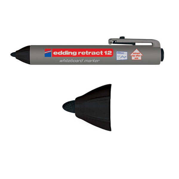 Edding Whiteboardpenna 1.5mm - 3.0mm | Edding Retract 12 | svart 4-12001 200849 - 1