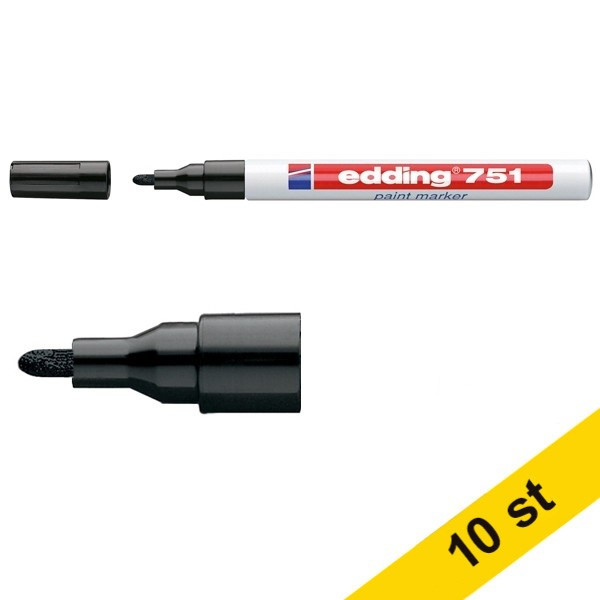 lackpenna 1.0mm - 2.0mm | Edding 751 | svart | 10st 239457 - 1