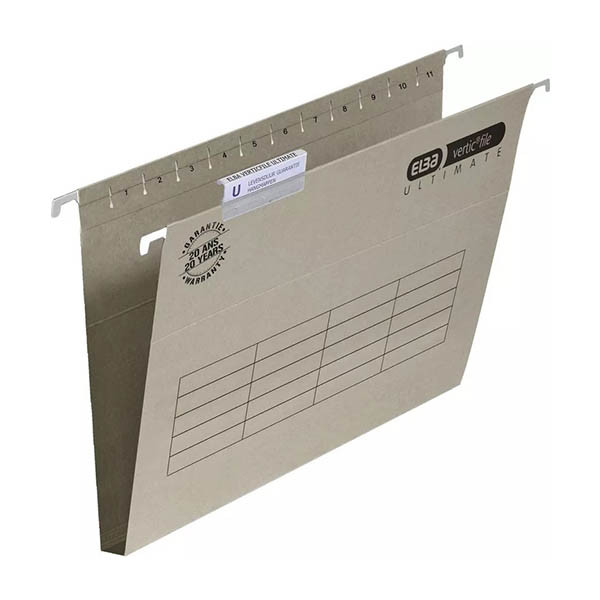 Vertikal hängmapp A4 | 330mm | 30mm botten | Esselte Orgarex Dubbel | grå | 25st 237534 - 1