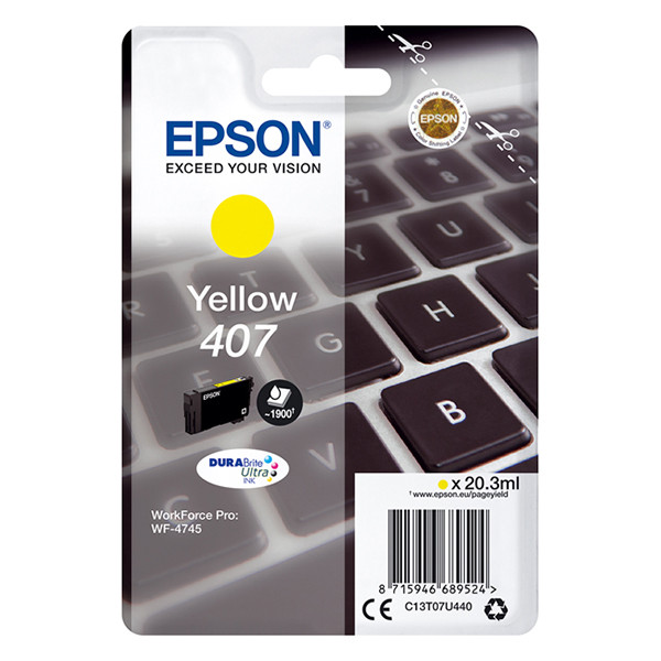 [DP] Epson 407 (T07U4) gul bläckpatron (original) 083562 - 1