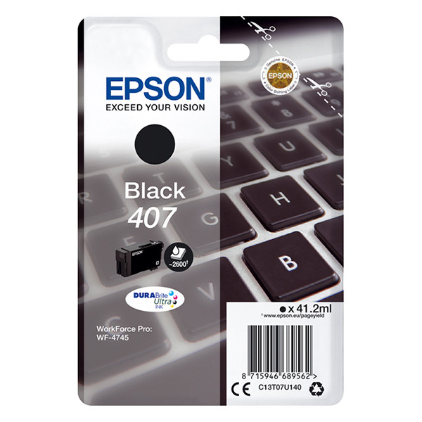 | Epson 407 (T07U1) svart bläckpatron (original) 083556 - 1