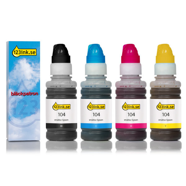 Epson 104 bläckrefill 4-pack (varumärket 123ink)  127082 - 1