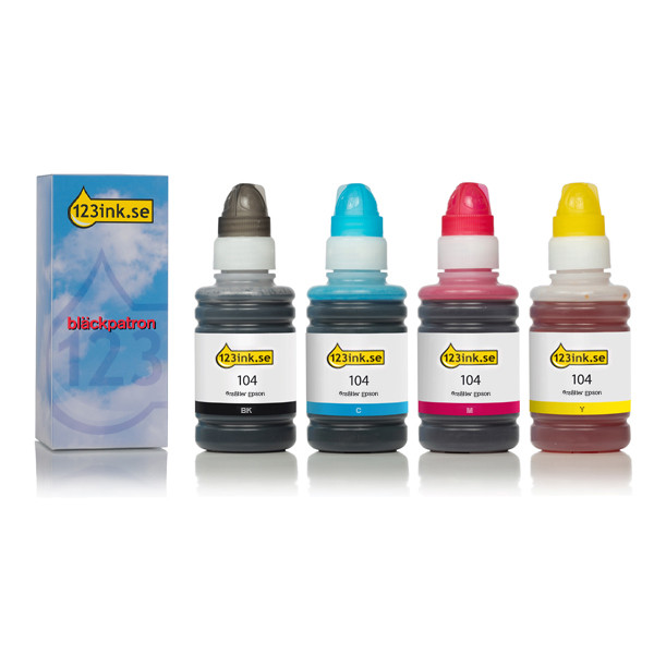 Epson 104 bläckrefill 4-pack (varumärket 123ink) C13T00P640C 127083 - 1
