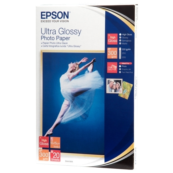 10x15cm 300g Epson C13S041926 fotopapper | Ultra Glossy | 20 ark 153010 - 1