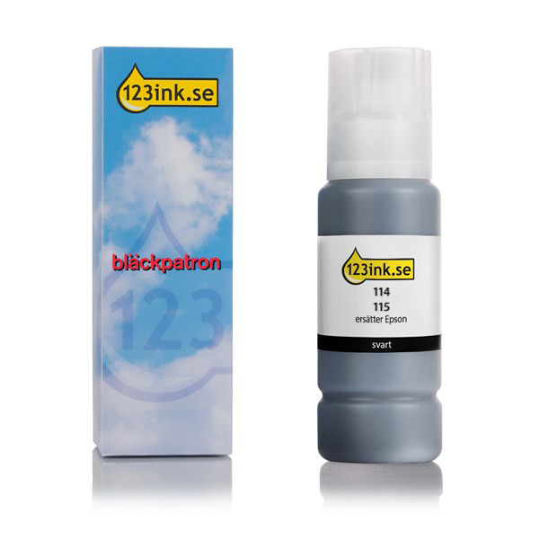Epson 114 pigmentsvart bläckrefill (varumärket 123ink) C13T07A140C 083593 - 1