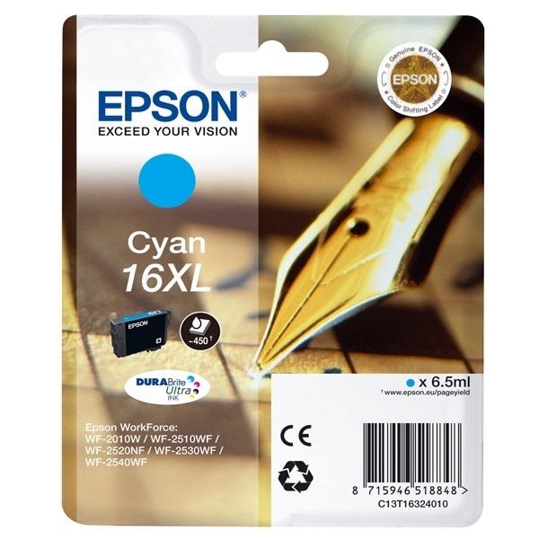 Epson 16XL (T1632) cyan bläckpatron hög kapacitet (original) C13T16324010 C13T16324012 026532 - 1