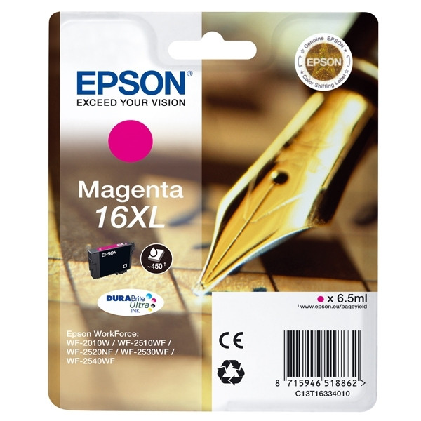 Epson 16XL (T1633) magenta bläckpatron hög kapacitet (original) C13T16334010 C13T16334012 026534 - 1