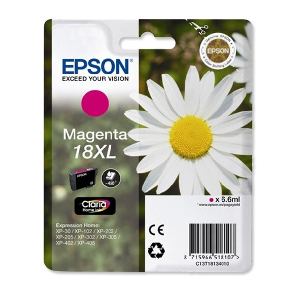 Epson 18XL (T1813) magenta bläckpatron hög kapacitet (original) C13T18134010 C13T18134012 026482 - 1