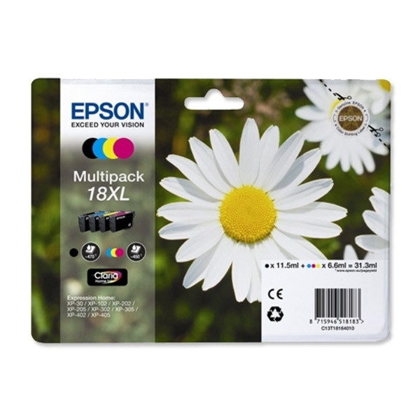 Epson 18XL (T1816) BK/C/M/Y bläckpatron 4-pack (original) C13T18164010 C13T18164012 026486 - 1