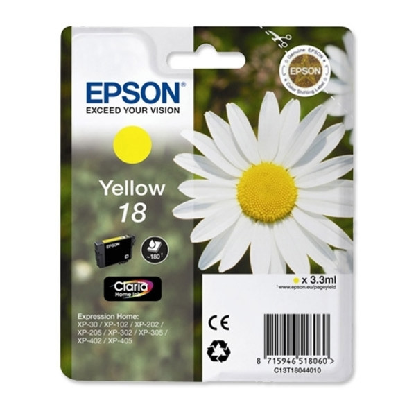 Epson 18 (T1804) gul bläckpatron (original) C13T18044010 C13T18044012 026474 - 1