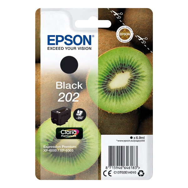 Epson 202 svart bläckpatron (original) C13T02E14010 027126 - 1