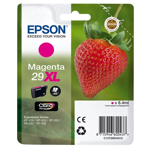 Epson 29XL (T2993) magenta bläckpatron hög kapacitet (original) C13T29934010 C13T29934012 026838 - 1