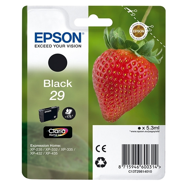 Epson 29 (T2981) svart bläckpatron (original) C13T29814010 C13T29814012 026828 - 1