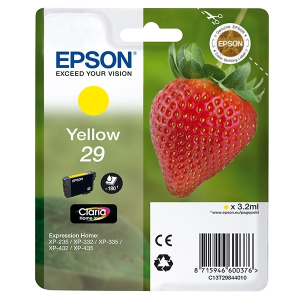 Epson 29 (T2984) gul bläckpatron (original) C13T29844010 C13T29844012 026840 - 1