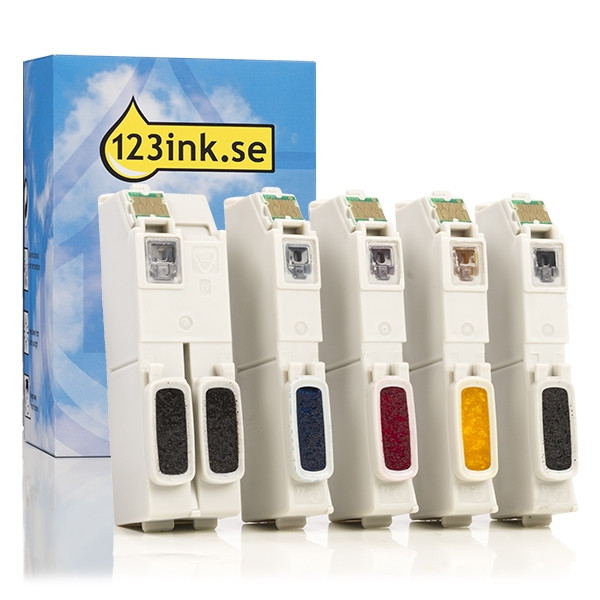 Epson 33 (T3337) PBK/BK/C/M/Y bläckpatron 5-pack (varumärket 123ink) C13T33374010C 026869 - 1