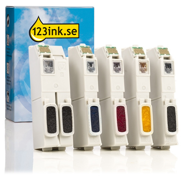 Epson 33 (T3337) PBK/BK/C/M/Y bläckpatron 5-pack (varumärket 123ink) 127016 - 1