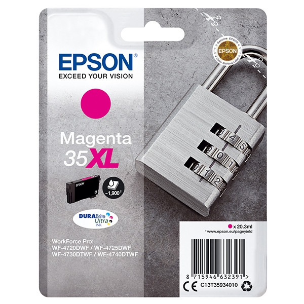 Epson 35XL (T3593) magenta bläckpatron hög kapacitet (original) C13T35934010 027038 - 1