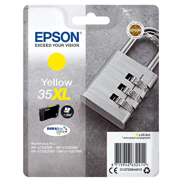 Epson 35XL (T3594) gul bläckpatron hög kapacitet (original) C13T35944010 027040 - 1
