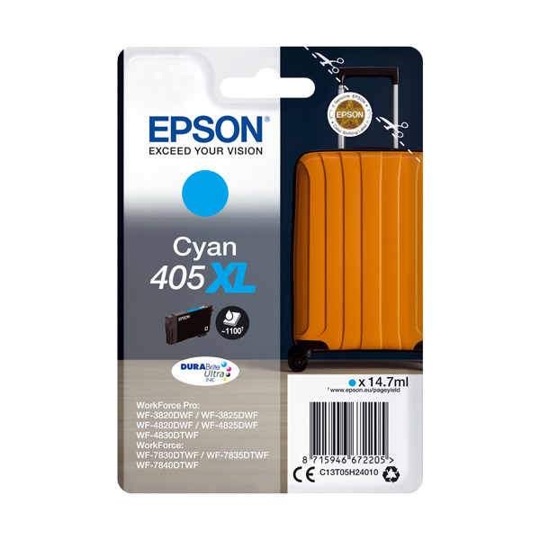 Epson 405XL cyan bläckpatron hög kapacitet (original) C13T05H24010 C13T05H24020 083548 - 1