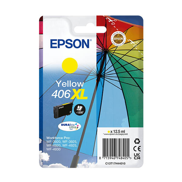 Epson 406XL (T17H4) gul bläckpatron (original) 652178 - 1