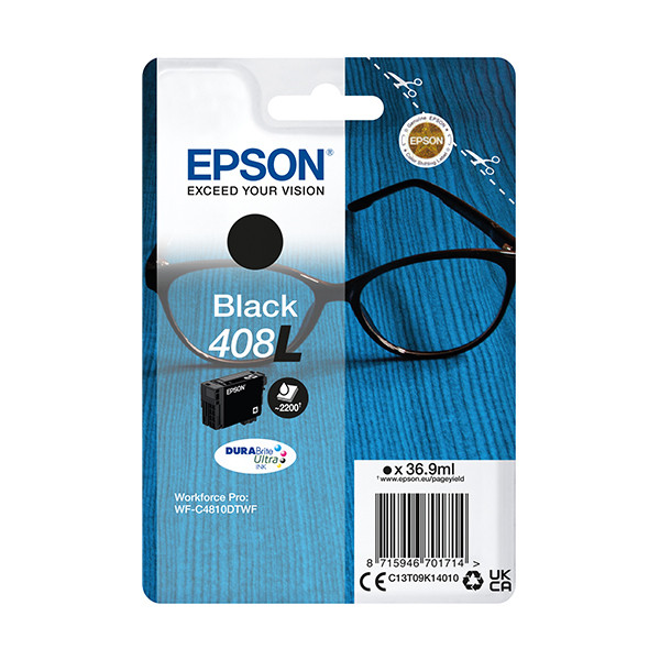 Epson 408XL svart bläckpatron hög kapacitet (original) C13T09K14010 024124 - 1