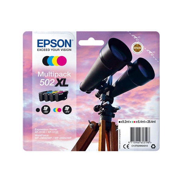 Epson 502XL BK/C/M/Y bläckpatron 4-pack (original) C13T02W64010 C13T02W64020 652001 - 1