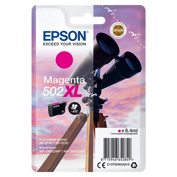 Epson 502XL (T02W3) magenta bläckpatron hög kapacitet (original) C13T02W34010 C13T02W34020 024112 - 1