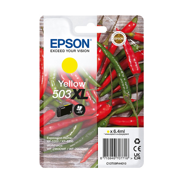 Epson 503XL gul bläckpatron hög kapacitet (original) C13T09R44010 652056 - 1