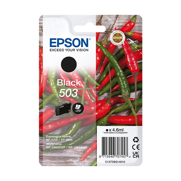 Epson 503 svart bläckpatron (original) C13T09Q14010 652040 - 1
