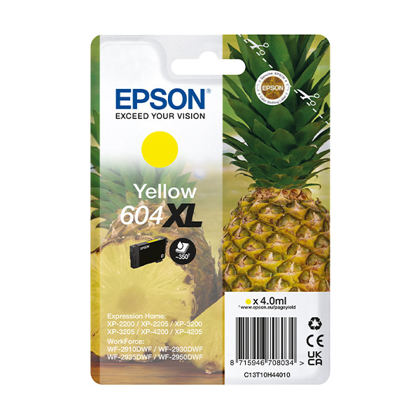 Epson 604XL gul bläckpatron hög kapacitet (original) C13T10H44010 652076 - 1