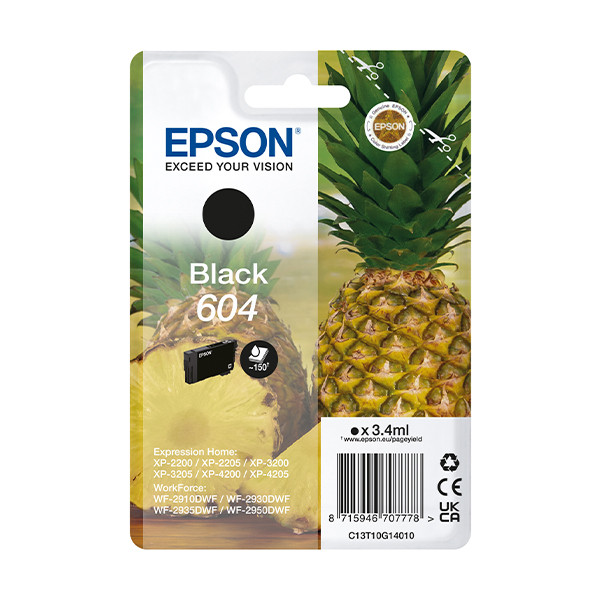 Epson 604 svart bläckpatron (original) C13T10G14010 652060 - 1