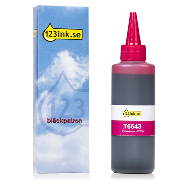 Epson 664 (T6643) magenta bläckrefill (varumärket 123ink) C13T664340C 026753 - 1