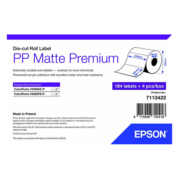 Epson 7113422 PP | matt etikett | 210 x 297mm (original) 7113422 084485 - 1