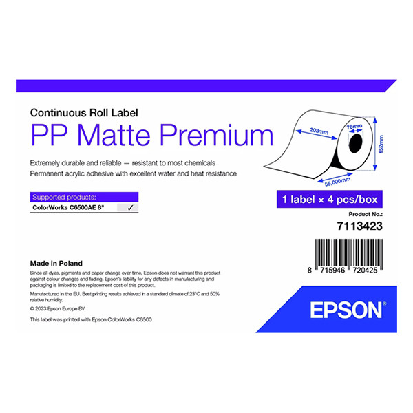 Epson 7113423 PP | matt etikett | 203mm x 55m (original) 7113423 084486 - 1