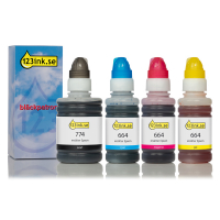 Epson 774 BK | Epson 664 C/M/Y bläckrefill 4-pack (varumärket 123ink) C13T66464AC 127067