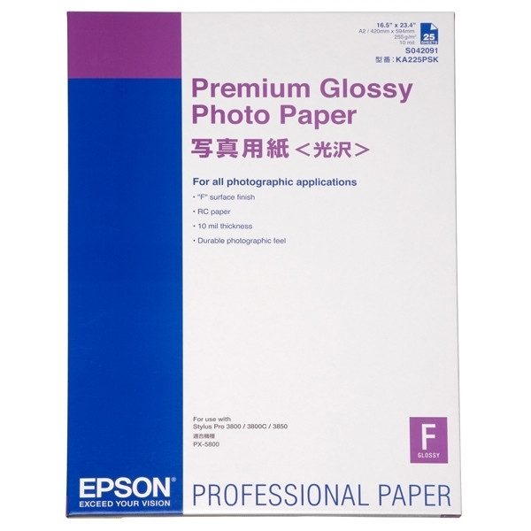 Epson A2 255g Epson S042091 fotopapper | Premium Glossy | 25 ark C13S042091 153042 - 1