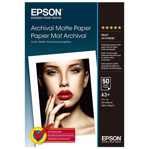 Epson A3+ 189g Epson S041340 fotopapper | Archival Matte | 50 ark C13S041340 150388 - 1