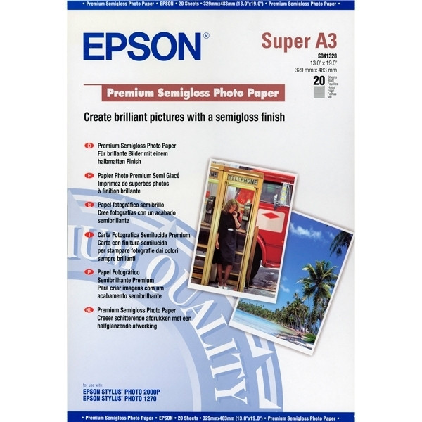 Epson A3+ 250g Epson S041328 fotopapper | Premium Semigloss | 20 ark C13S041328 064613 - 1