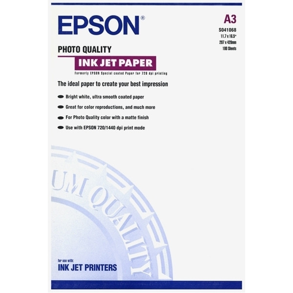 Epson A3 104g Epson S041068 fotopapper | Photo Quality | 100 ark C13S041068 150382 - 1