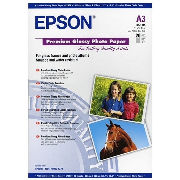 Epson A3 255g Epson S041315 fotopapper | Premium Glossy | 20 ark C13S041315 150360 - 1
