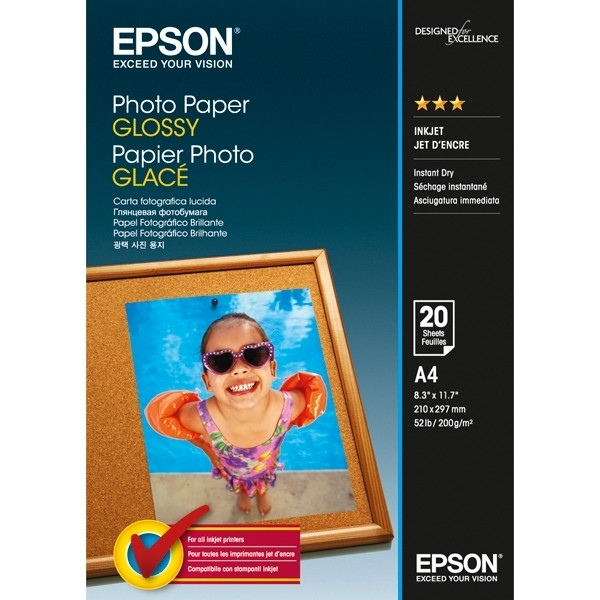 Epson A4 200g Epson S042538 fotopapper | Glossy | 20 ark C13S042538 153026 - 1