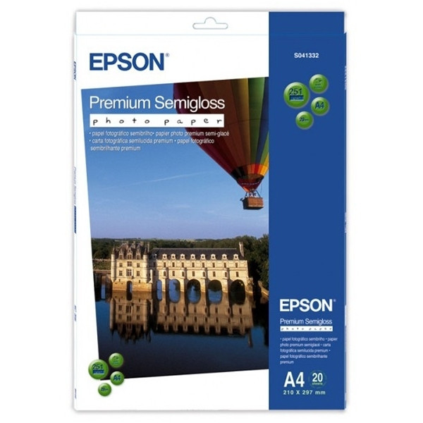 Epson A4 251g Epson S041332 fotopapper | Premium Semigloss | 20 ark C13S041332 064660 - 1