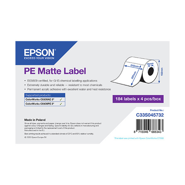 Epson C33S045732 PE matt etikett 210 x 297mm (original) C33S045732 083626 - 1