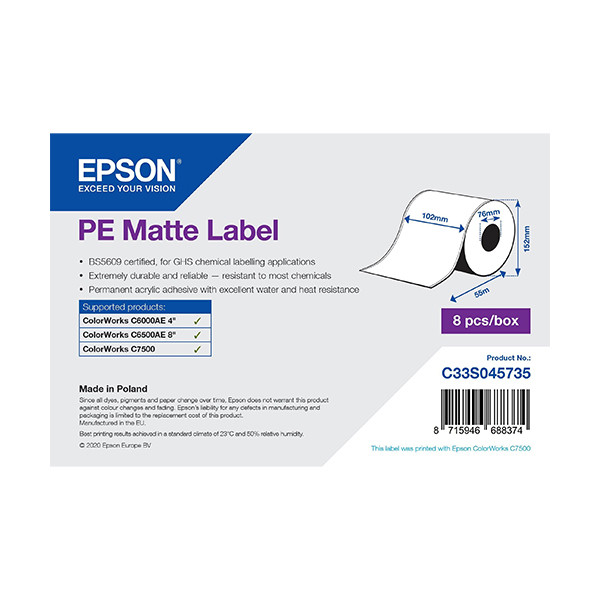 Epson C33S045735 PE matt etikett 102 x 55m (original) C33S045735 083632 - 1